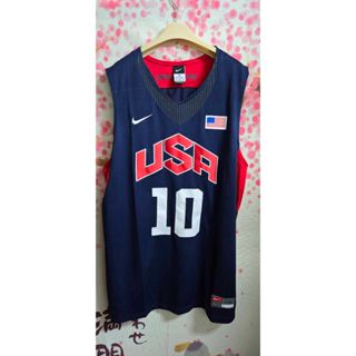 【NIKE】藍紅色 USA 奧運 KOBE BRYANT 10# 布萊恩球衣 NBA 2XL 縫繡非電燙 二手品