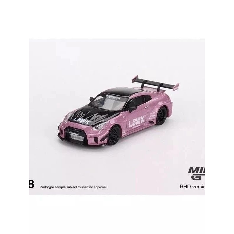 Mini GT 418 LB-WORKS Nissan GT-R R35 粉色黑蓋黑左駕附膠盒