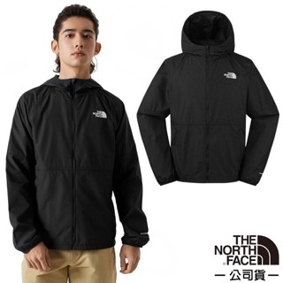 【The North Face】男 款防風防潑水可調節連帽外套 WindWall 風雨衣 休閒夾克 黑 81PO