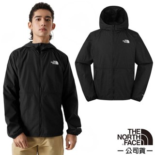 【The North Face】男 款防風防潑水可調節連帽外套 WindWall 風雨衣 休閒夾克_黑_81PO