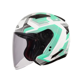 【SOL Helmets】SO-7E開放式安全帽 (星幕 白/綠銀) ｜ SOL安全帽官方商城｜雙D釦／排齒釦