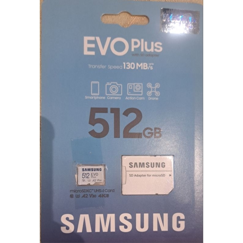 SAMSUNG三星 EVO Plus 512GB microSDXC UHS-I(U3)A2 V30記憶卡