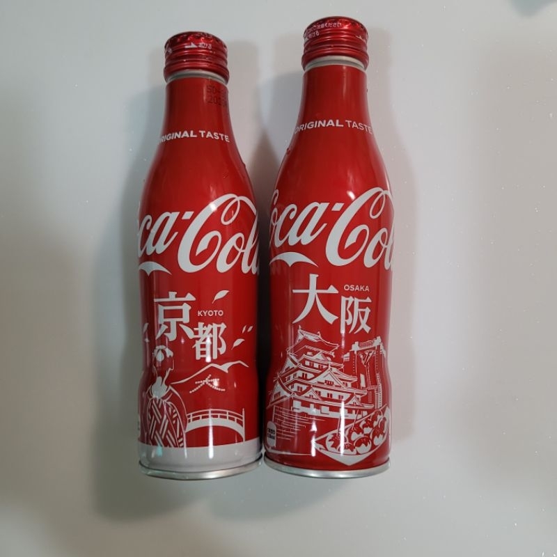 日本限定 可口可樂瓶 大阪 京都 兩個一起賣$120 鋁瓶 城市限定可口可樂 已過期 非空瓶