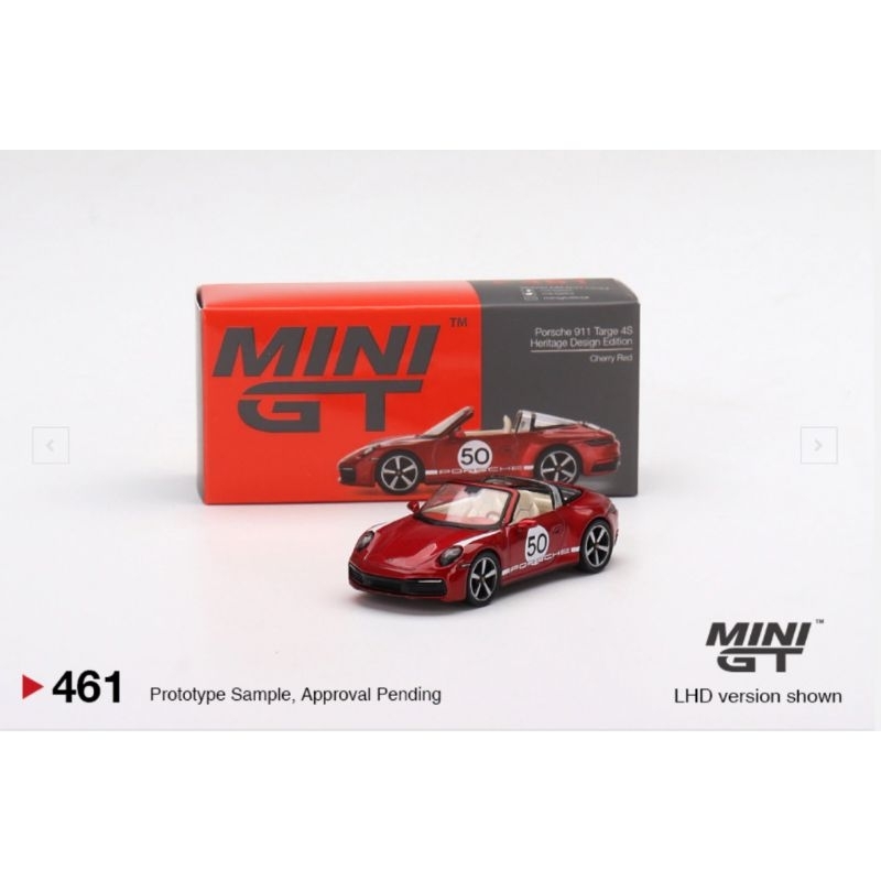 Mini GT 461 保時捷 Porsche 911 Targa 4S Cherry Red左駕版 附膠盒