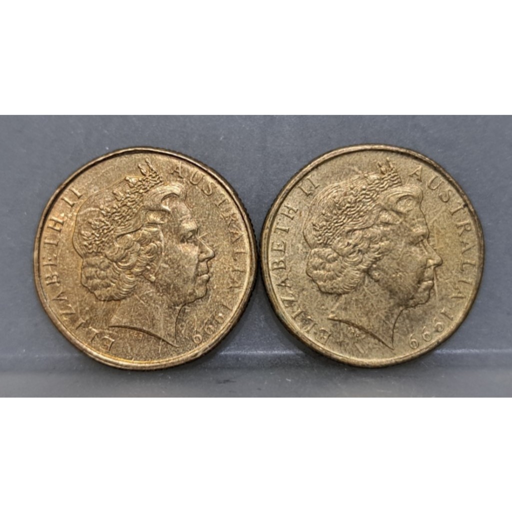 幣1088 澳洲1999年1元紀念硬幣 共2枚