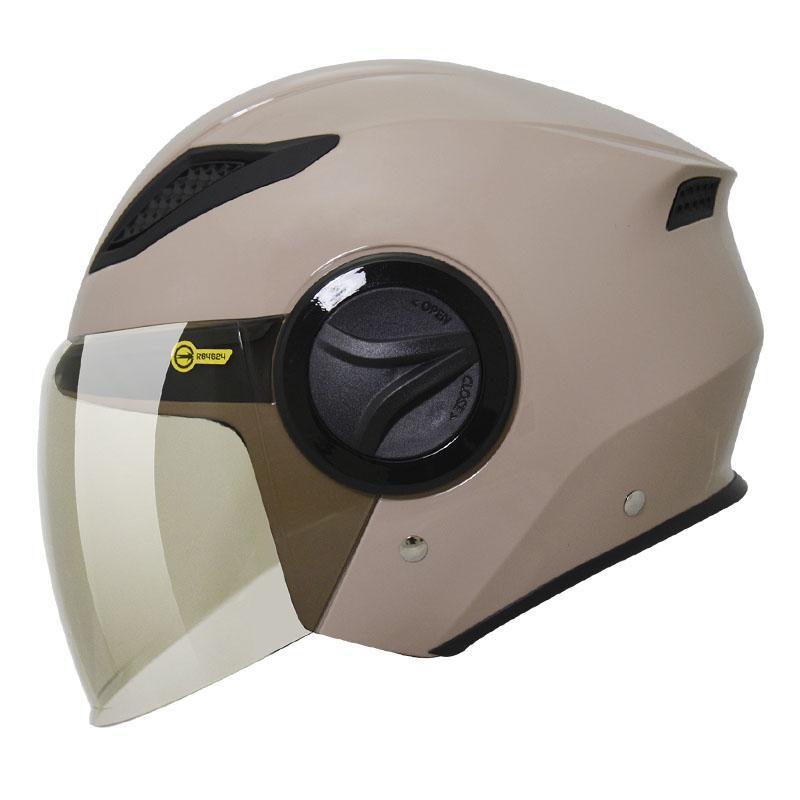 THH T318S 素色 平光水泥灰 雙層鏡 內襯全可拆洗 半罩安全帽