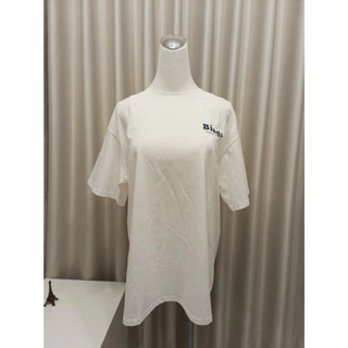 印花白色短袖t卹女 設計感小眾 oversize潮 百搭上衣女 簡單時尚上衣 夏季卡通印花寬鬆純棉短袖T恤女夏