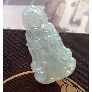 冰種淡綠觀音翡翠吊墜 天然A貨翡翠