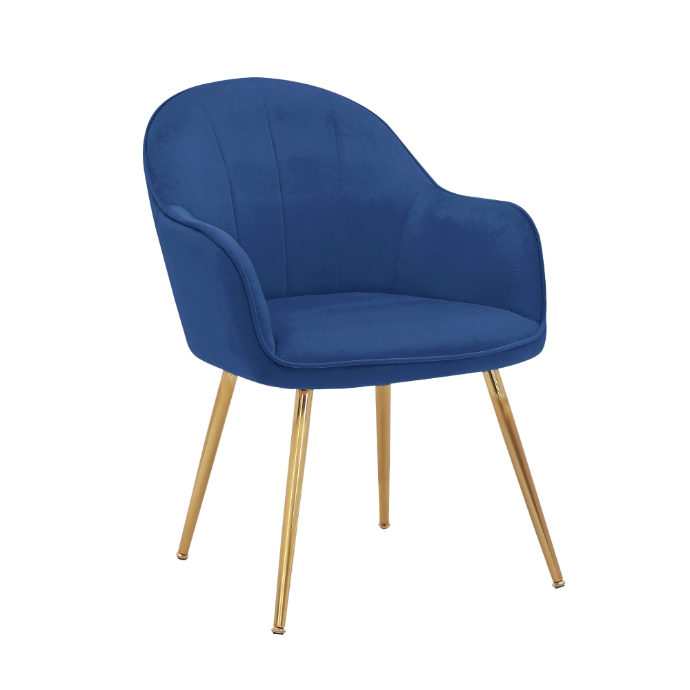 整新品051001亞里典雅絨布餐椅-藍色(椅面小破)