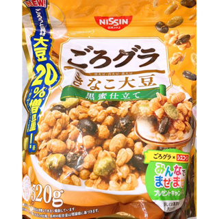 【亞菈小舖】日本 日清 早餐麥片 黃豆粉大豆黑米風味 夾鏈袋 320g【優】