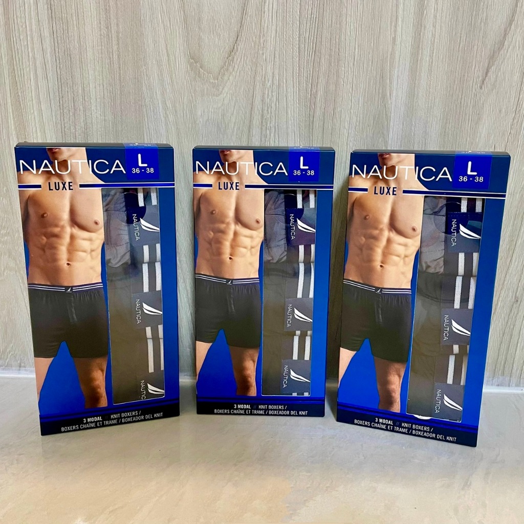 NAUTICA男針織平口內褲3入｜現貨 好市多代購 四角內褲 運動內褲 Nautica 男平口褲 男純綿內褲 男內褲