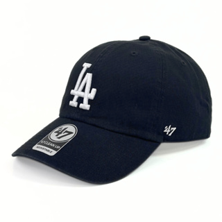 47 Brand CLEAN UP 洛杉磯道奇鴨舌帽 黑色 經典MLB棒球帽 男女 水洗款老帽 大LOGO軟頂剌繡LA帽