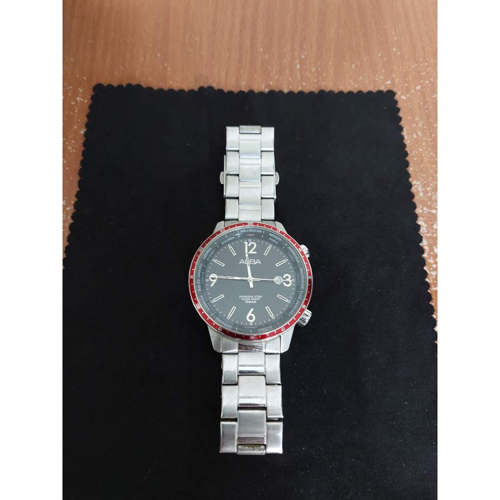 日本製 Seiko ALBA 世界時間錶框 大三針 腕錶 手錶