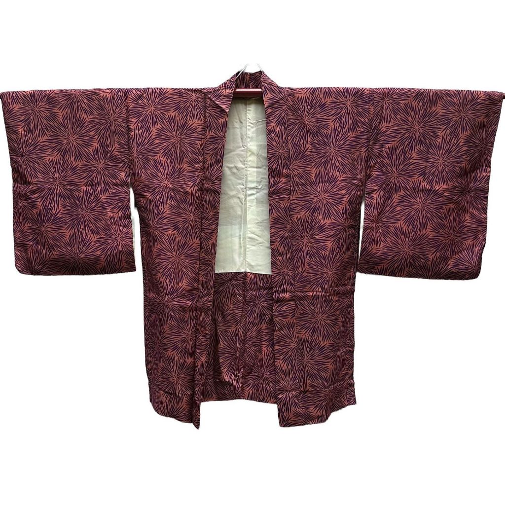 【茶】5-1318 日本和服 道中着 羽織短外套