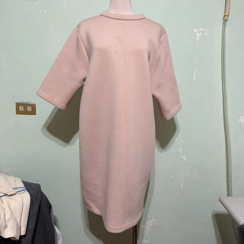 OAK+FORT 太空棉五分袖洋裝 短袖洋裝 春夏洋裝 肉粉