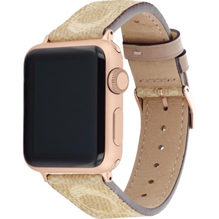 COACH Apple Watch 錶帶 38/40mm 適用 皮錶帶 - 米黃色 (不含手錶)