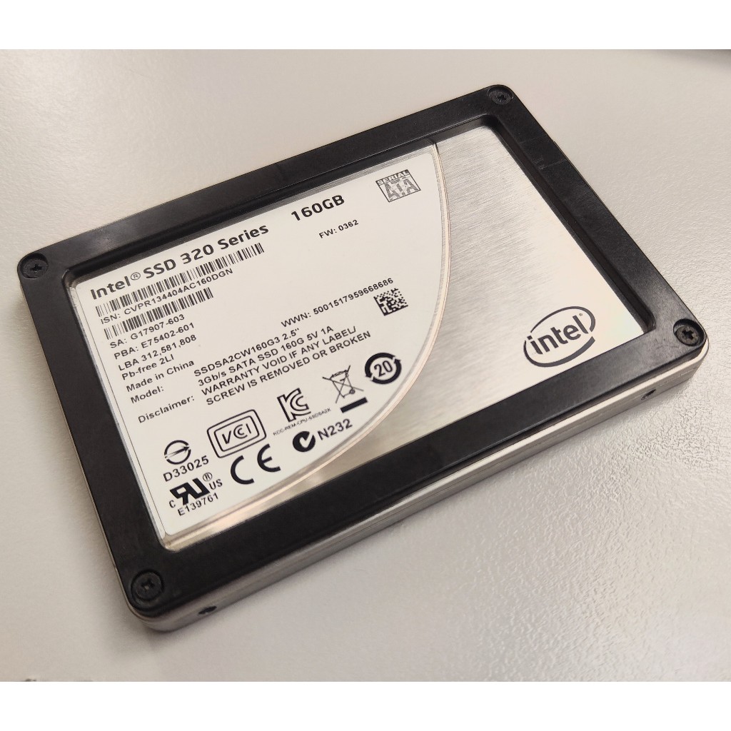 英特爾 Intel 320 Series 160G SATA SSD 2.5吋 SSDSA2CW160G3