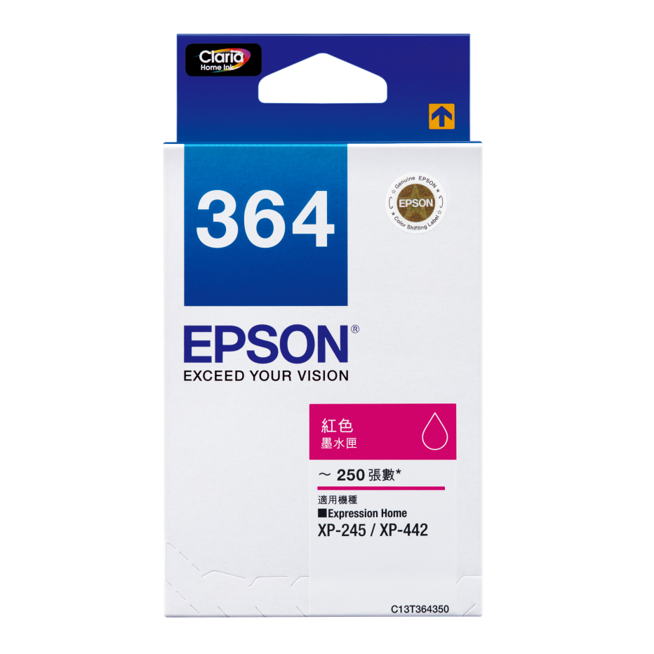 EPSON364系列 T364250藍色T364350紅色T364450黃色原廠墨水匣適用機型 XP245/XP442