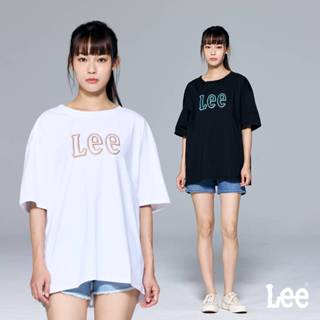 Lee 鏤空大LOGO寬鬆落肩短袖T恤 女 Modern LL220234 經典白K14 氣質黑K11