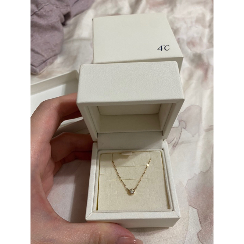 日本百貨珠寶品牌4度c鑽石項鍊 單鑽項鍊 日本珠寶品牌