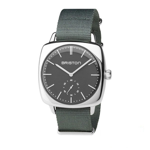 BRISTON 灰色 復古手工方糖錶 金屬框 穿搭 石英錶 禮物 手錶 男錶 女錶 40MM