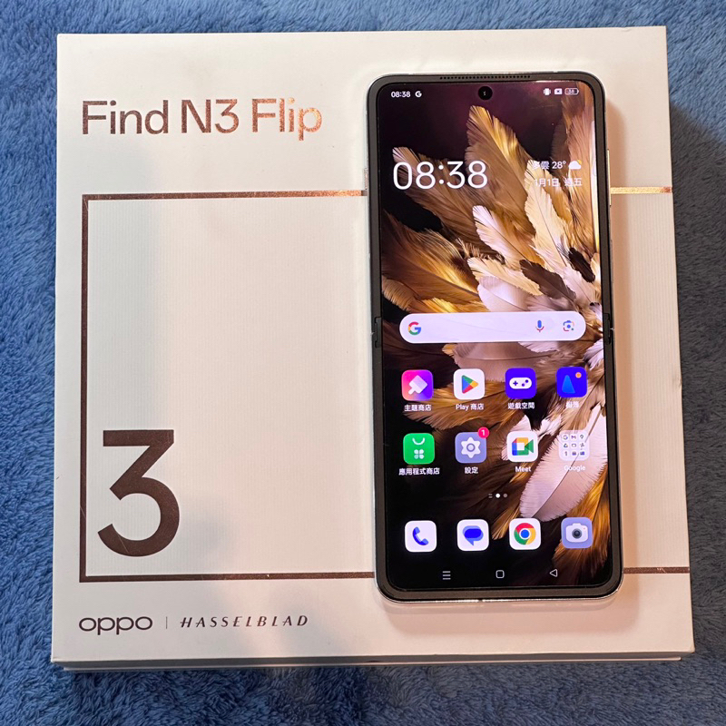 OPPO Find N3 Flip 256G 淺金 保固內 功能正常 二手 歐珀 6.8吋 雙卡雙待 指紋臉部辨識 台中