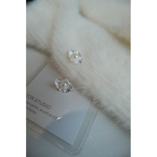 Pearl Florist浪花珍珠純銀耳環
