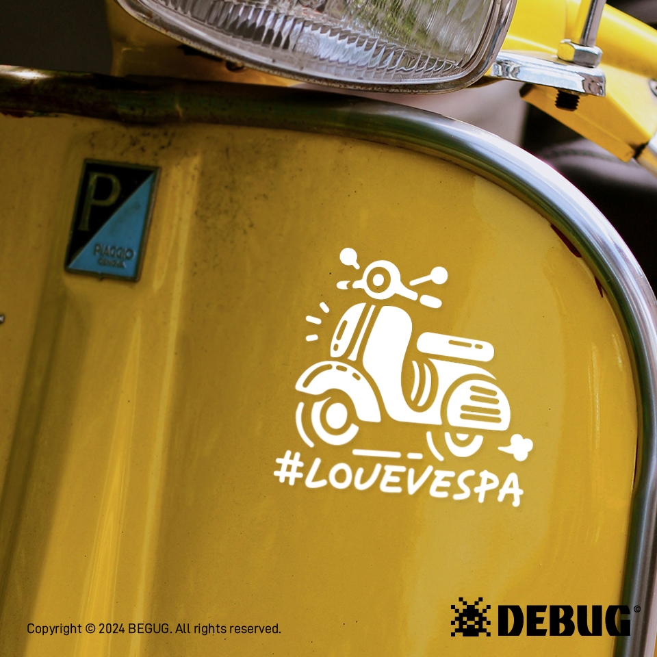 Debug ▎Love Vespa 偉士牌 手繪 / 防水貼紙 機車貼紙 車貼 貼紙