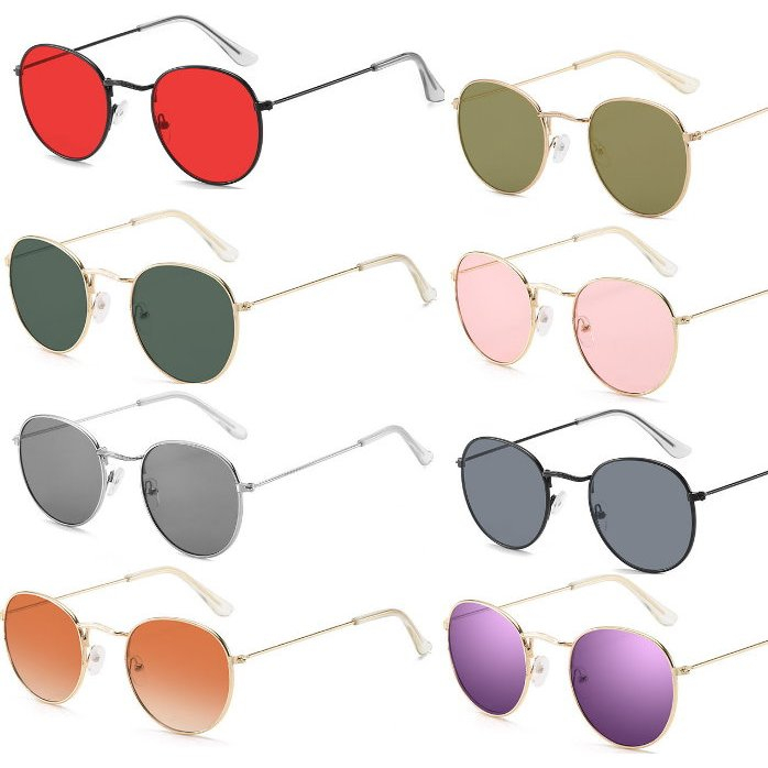 新品特價 橢圓框太陽眼鏡 IU太陽眼鏡25色 男女復古有色鏡片 抗UV400 漸變色漸變 復古 blackpink 潮牌
