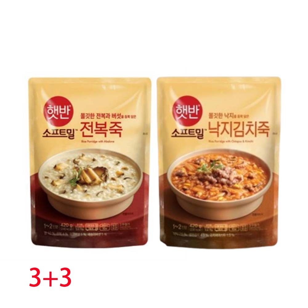 韓國熱銷CJ海味超值回饋粥組*6包（鮑魚&amp;泡菜）（2024/06/25）