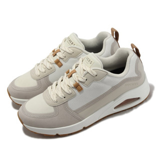 Skechers 休閒鞋 Uno-Layover 男鞋 白 米白 皮革 氣墊 緩衝 記憶鞋墊 運動鞋