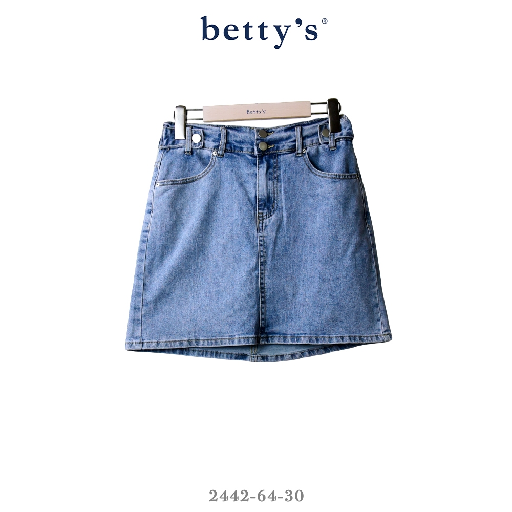 betty’s專櫃款(41)水洗刷色彈性牛仔短裙(煙灰藍)