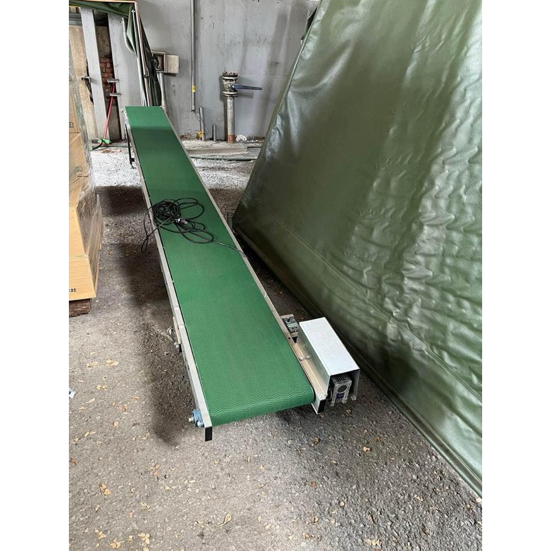 二手爬坡平面輸送機PVC輸送帶防滑中古機械台灣製造工廠台南