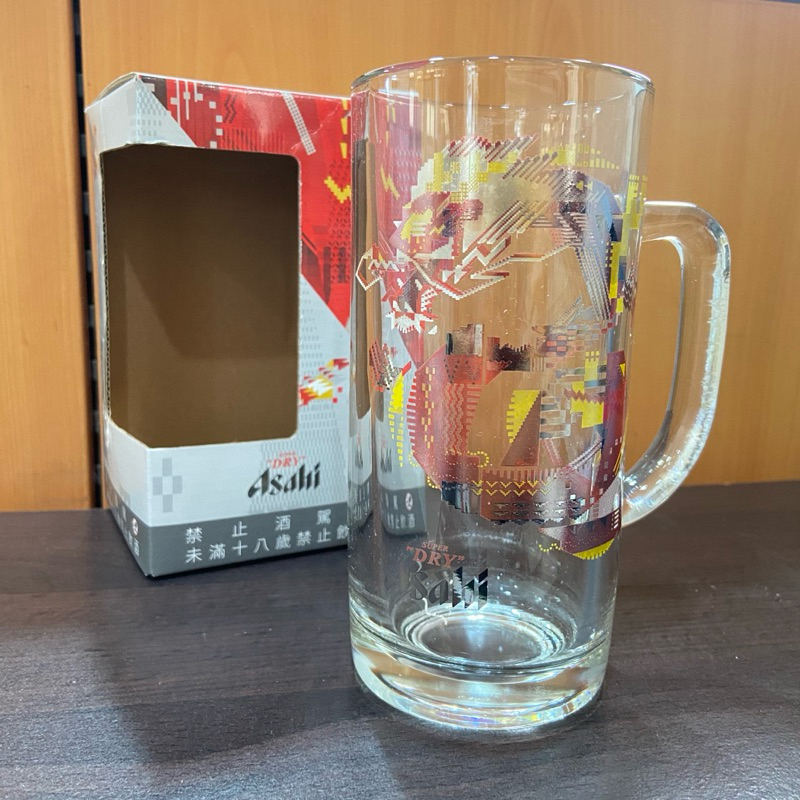 Asahi Super Dry 龍年限量版啤酒杯 龍年把手啤酒杯 酒杯 玻璃杯 朝日啤酒