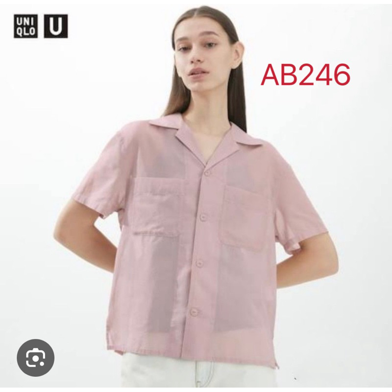 uniqlo(m)透膚U系列寬版工作襯衫