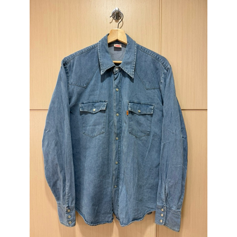 Levi’s Vintage Clothing LVC 70年代 橘標 牛仔襯衫 美國製 L號