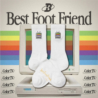(Wings Select) BEST FOOT FRIEND BFF Color TV 彩色電視機 白色 襪子 機能