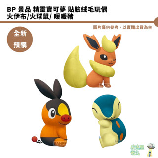 BP 景品 精靈寶可夢 貼臉絨毛玩偶 火伊布 火球鼠 暖暖豬 預購 動漫周邊