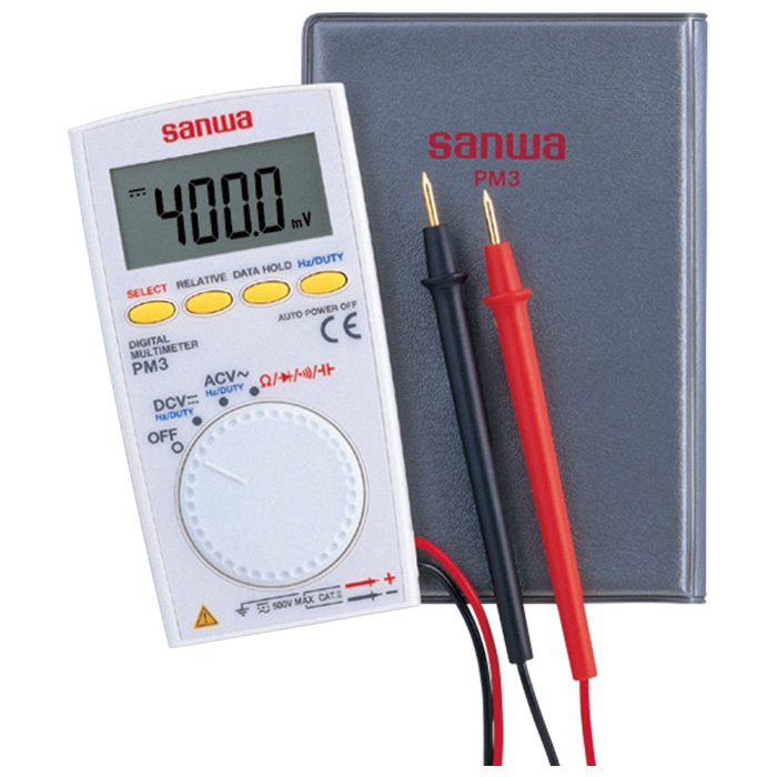 日本 Sanwa 三和 PM3 名片型電錶 電壓 電阻 電容 頻率 脈波 導通測試 電錶 電表