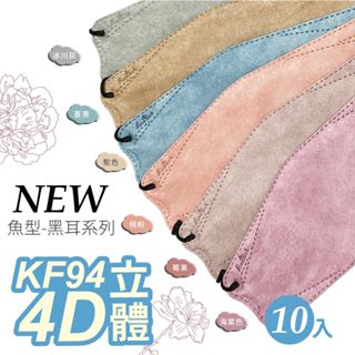 【黑耳3包99元】臺製 10入成人KF94魚型醫療口罩 4D立體 kf94口罩 魚型 醫用口罩 MD雙鋼印