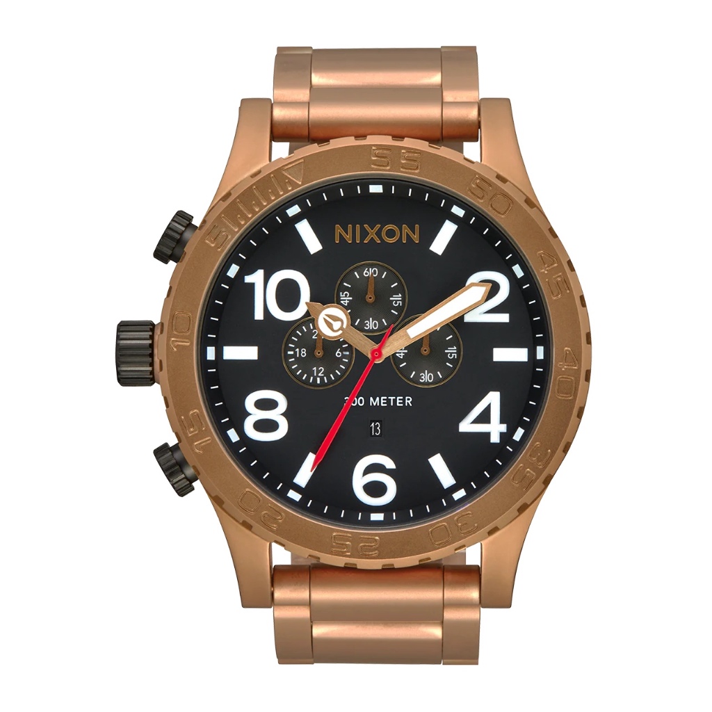【柏儷鐘錶】NIXON 51-30 古銅金 300M防水 潛水錶 計時碼錶 51mm大錶徑 A1389-5145