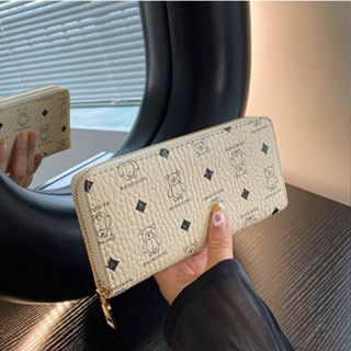 【🍅台灣出貨🍅】新時尚女士錢包復古單拉鏈大容量錢夾可愛小熊零錢包多功能手機包 高级感包包