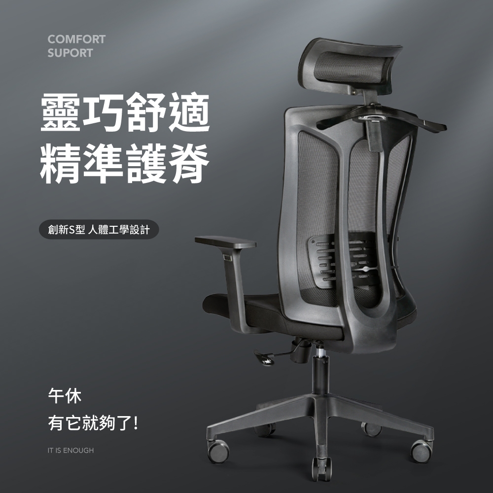 【IDEA】費茲S型調節護瘠網布掛衣電腦椅/辦公椅(任選2色)