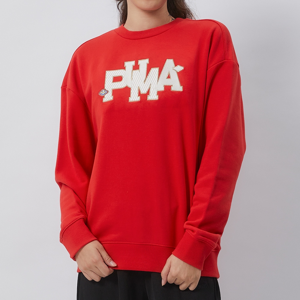 Puma 流行系列 女款 紅色 亞規 喜氣 圓領 上衣 大學T 運動 休閒 長袖 62583911