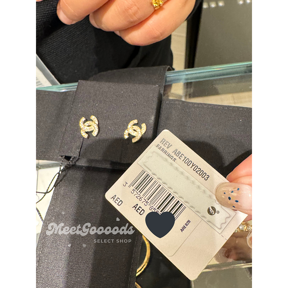 MeetGoooods旅行選品 Chanel 雙C Logo 經典款 金色耳環 杜拜機場購入