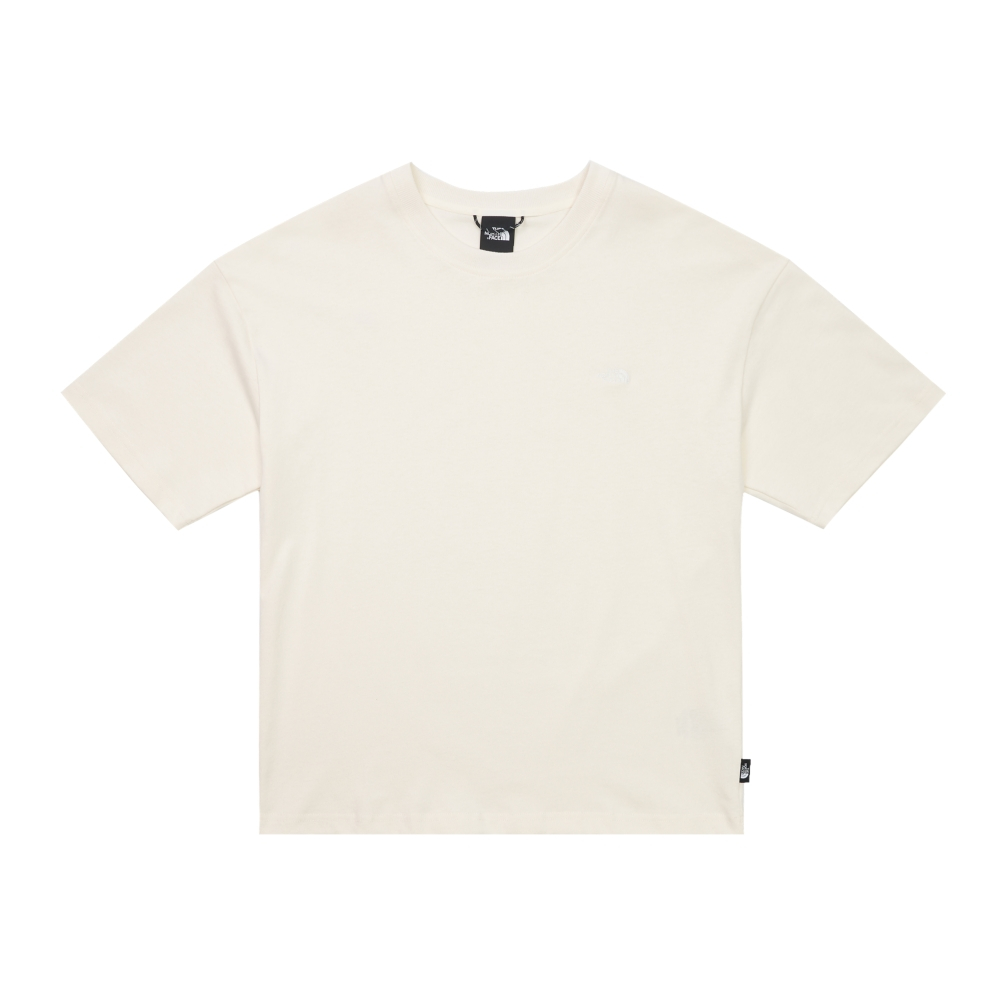 The North Face 北面UE 黑標 男款 白色純棉落肩設計舒適休閒短袖T恤 白T