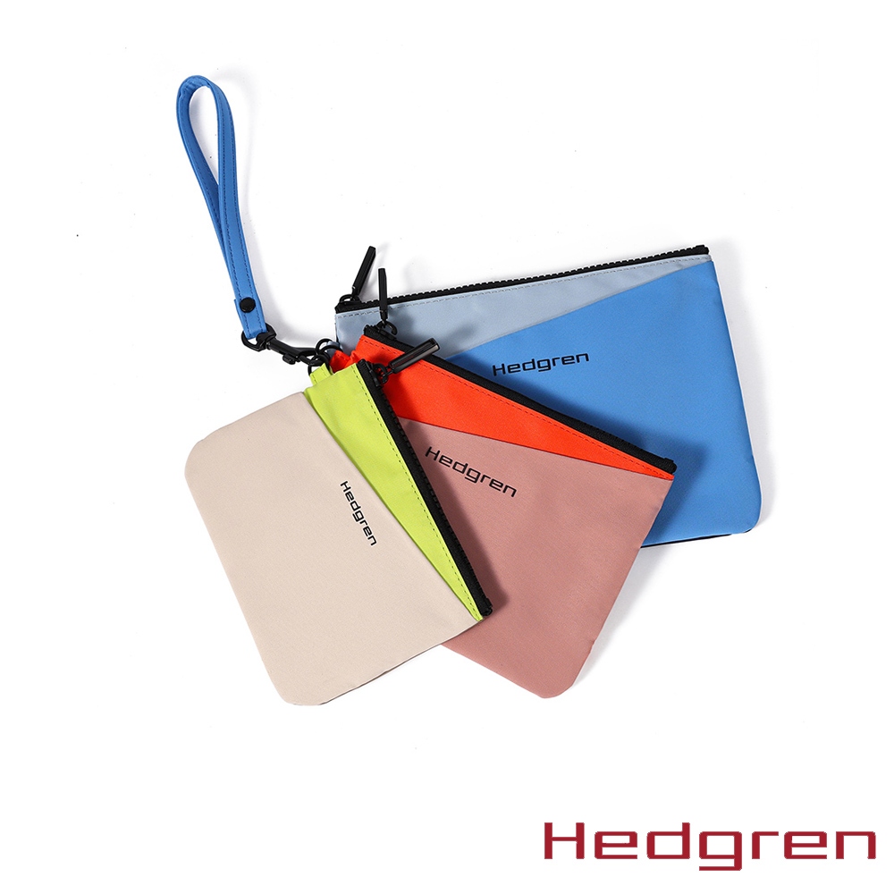 Hedgren FOLLIS系列 RFID防盜 收納包三件組 撞色綠橘藍