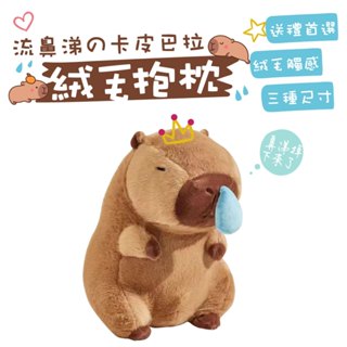 流鼻涕的卡皮巴拉絨毛抱枕 水豚 抱枕 卡皮巴拉水豚 絨毛公仔 絨毛玩具 娃娃 醜萌玩偶 卡皮扒拉 抱枕 睡覺抱枕 靠枕