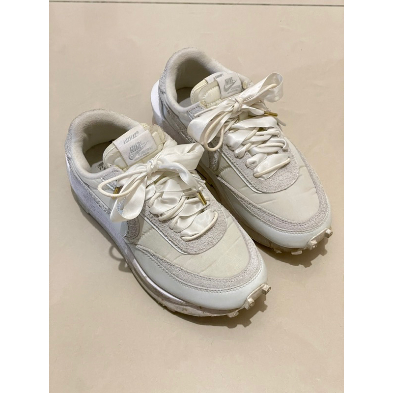 NIKE x SACAI LDWaffle 聯名 鞋子 解構鞋 雙勾 白緞帶 BV0073 101 白色鞋子