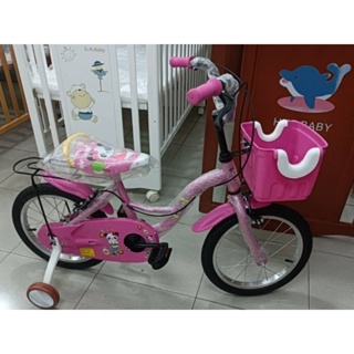 高雄實品店 台灣製16吋淺藍粉紅色熊貓兒童腳踏車有籃附後架.鋁圈充氣輪.5歲騎單車自行車